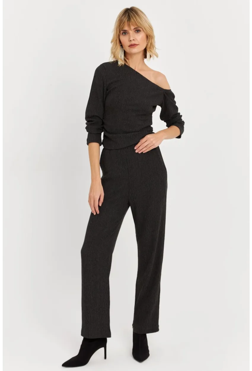 Kadın Haki Asimetrik Yaka Alt Üst Takım KED7151