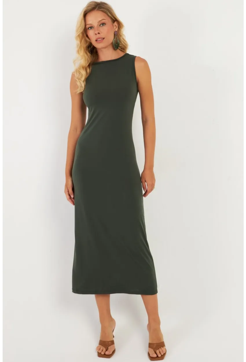 Kadın Haki Basic Elbise DMR2433