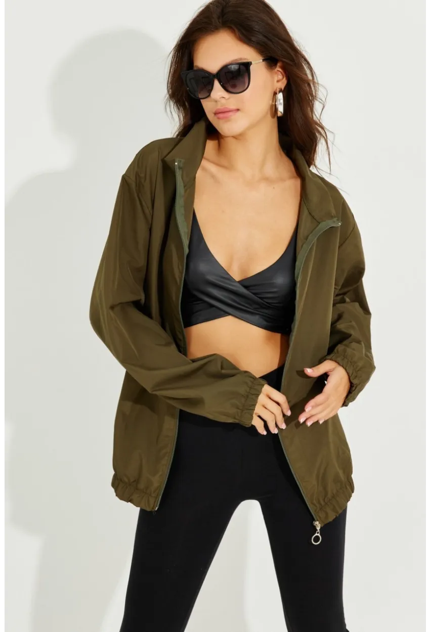 Kadın Haki Mevsimlik İnce Yağmurluk MEN2005