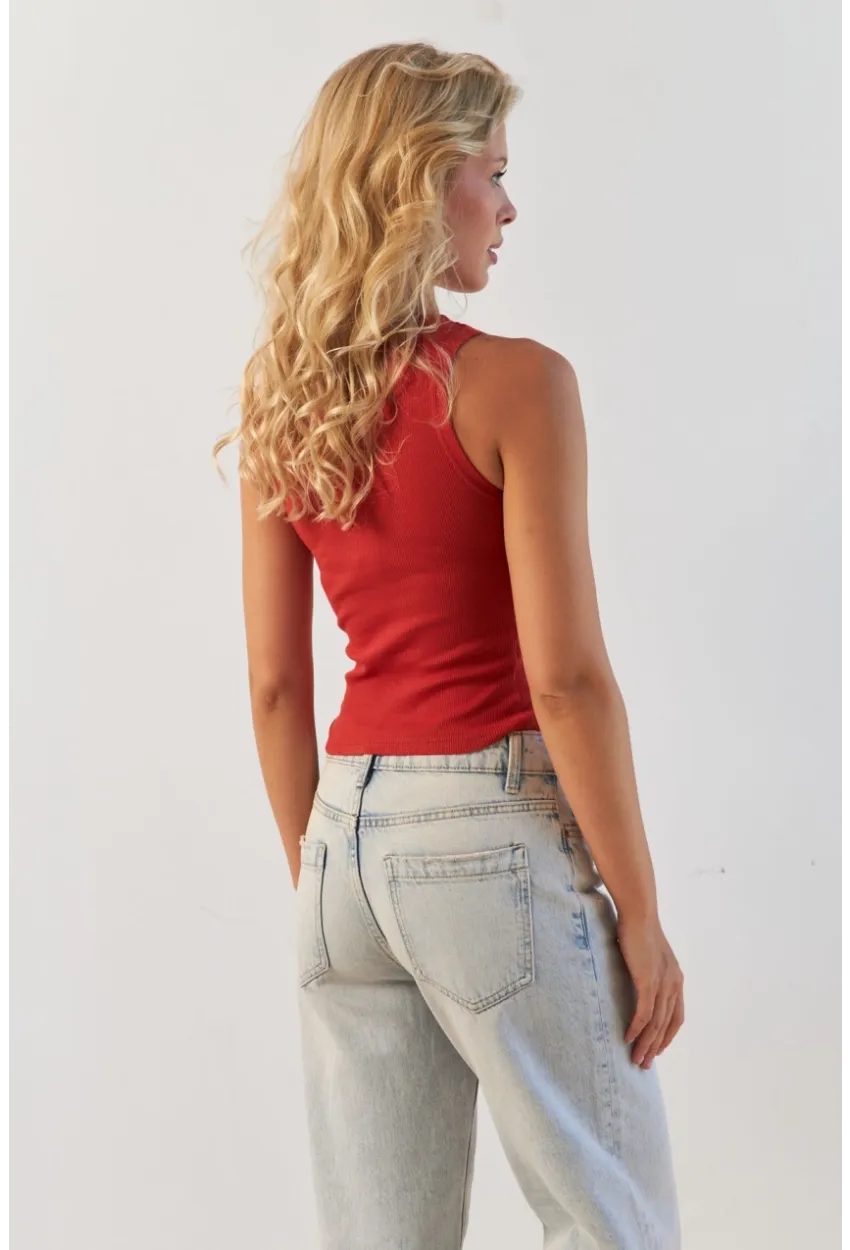 Kadın Kiremit Patlı Kaşkorse Bluz MK02