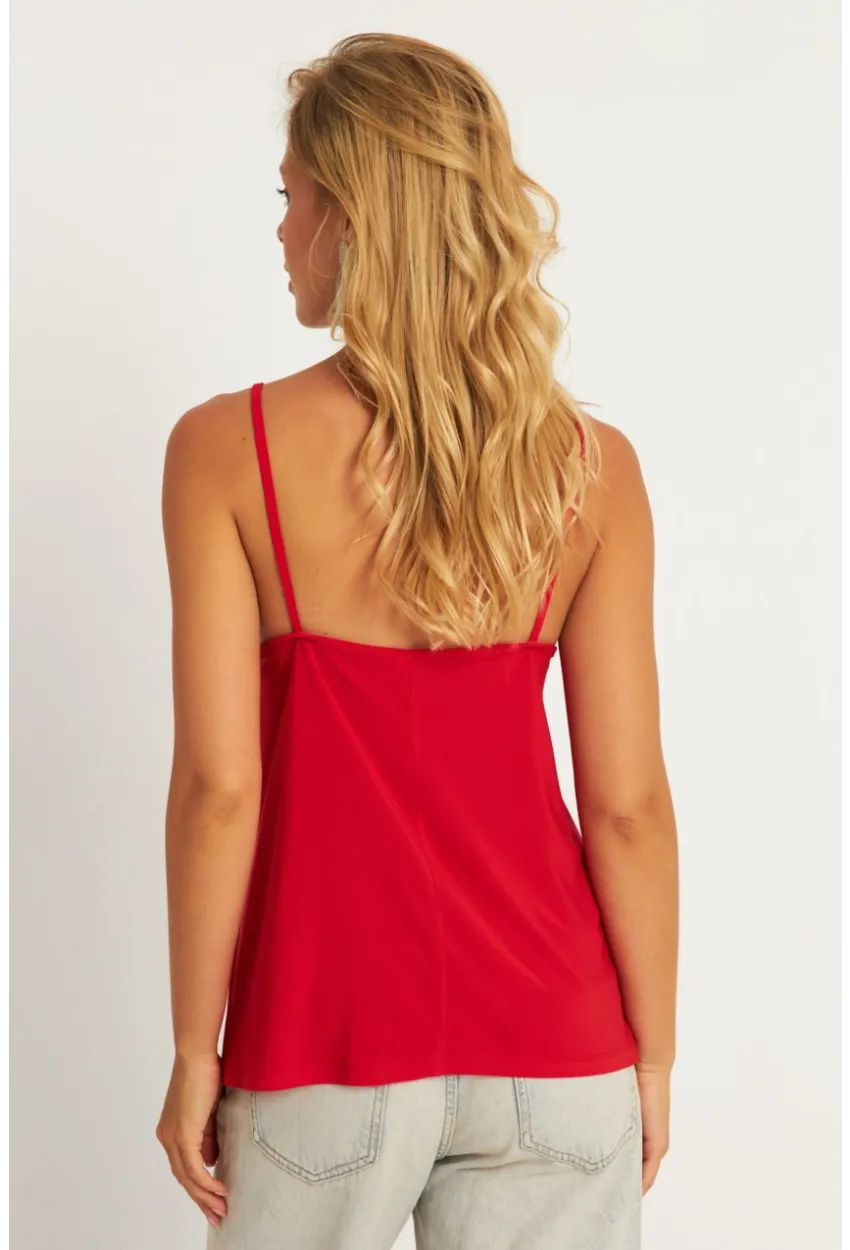 Kadın Kırmızı Askılı Bluz AYD269