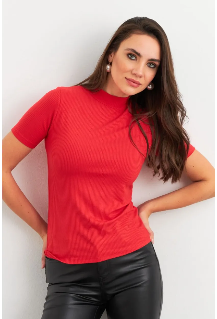 Kadın Kırmızı Basic Bluz AYD404