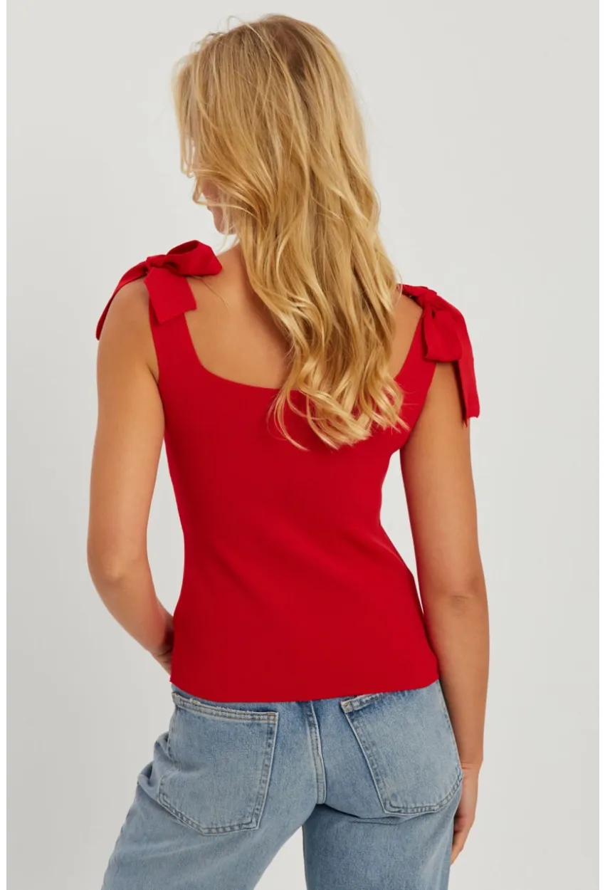 Kadın Kırmızı Triko Bluz YV236