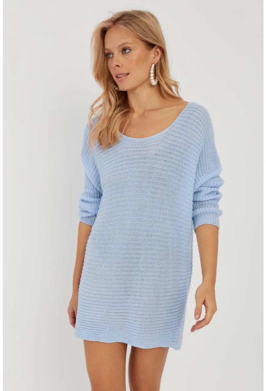 Kadın Mavi Triko Kazak SMT223