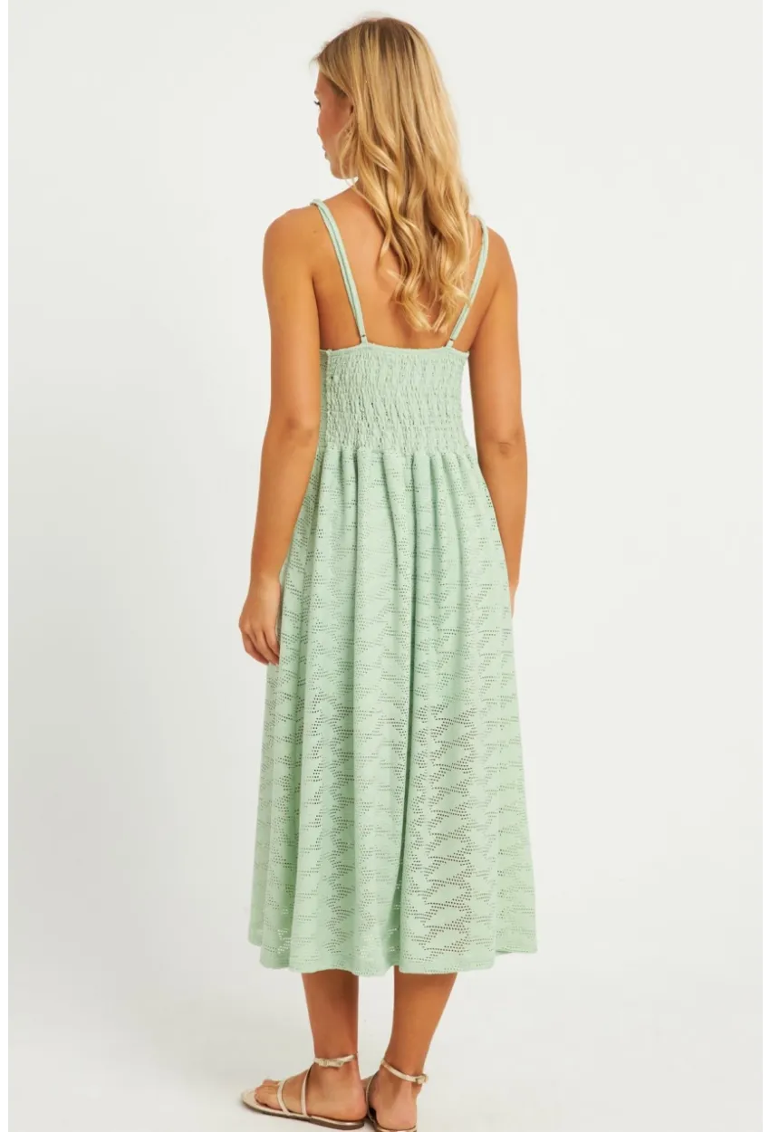 Kadın Mint Astarlı Brode Midi Elbise TW70102-90