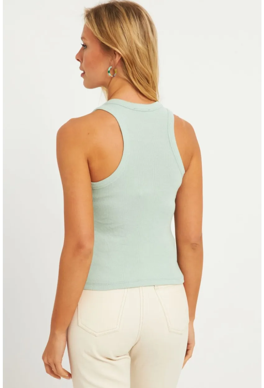 Kadın Mint Halter Yaka Fitilli Bluz MK11