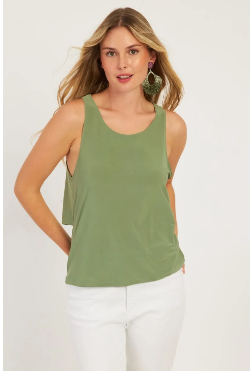 Kadın Mint Sırtı Çapraz Bluz YZ1029