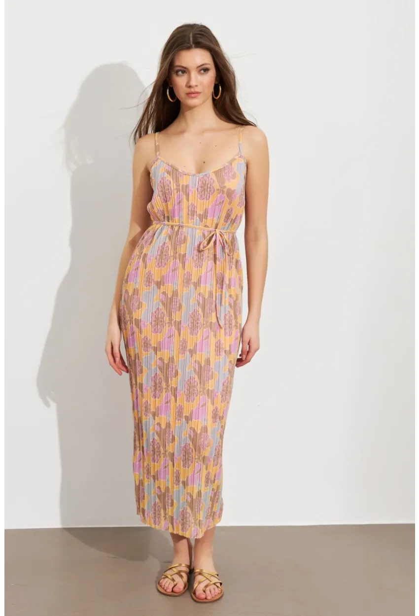 Kadın Multi Astarlı Desenli Midi Elbise TOP08