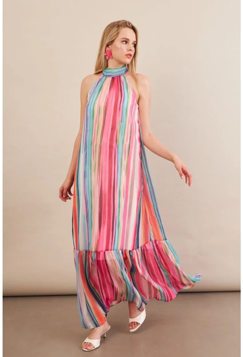Kadın Multi Astarlı Maxi Şifon Elbise PSG1004
