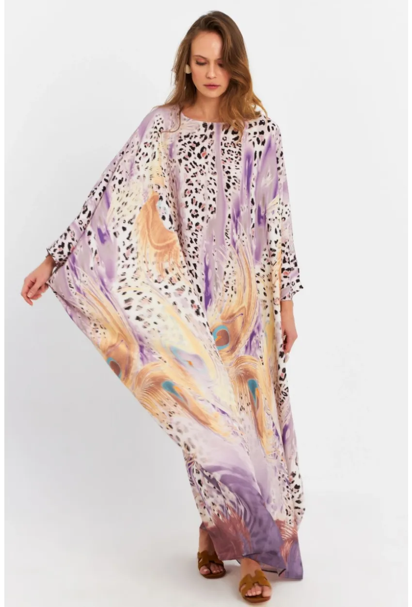 Kadın Multi İpek Kaftan Elbise MALO4010