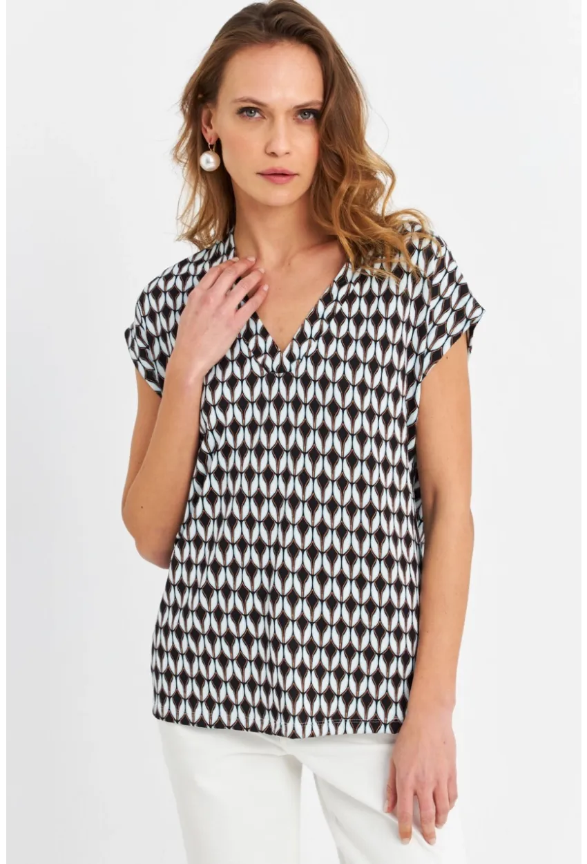 Kadın Multi V Yaka Salaş Bluz MLPP643