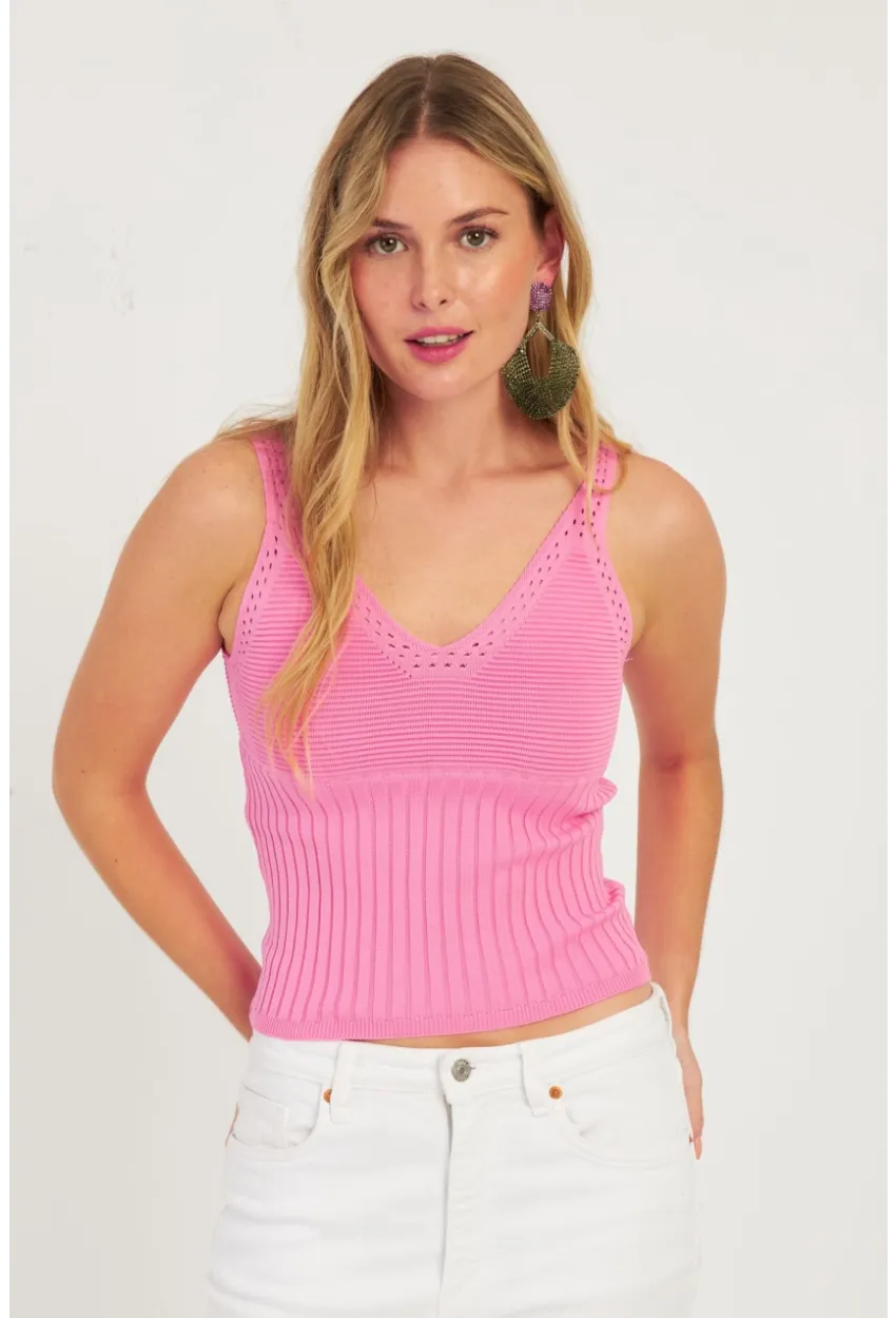 Kadın Pembe Triko Bluz SMT225