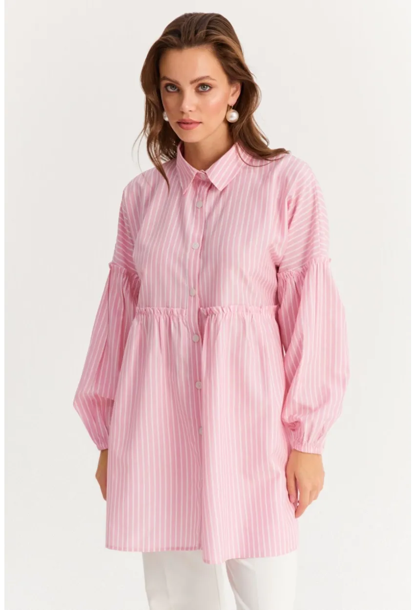 Kadın Pembe Tunik Gömlek MASF12