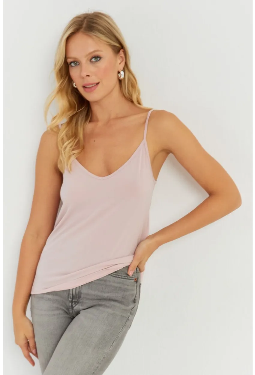 Kadın Pudra Askılı Bluz AYD269