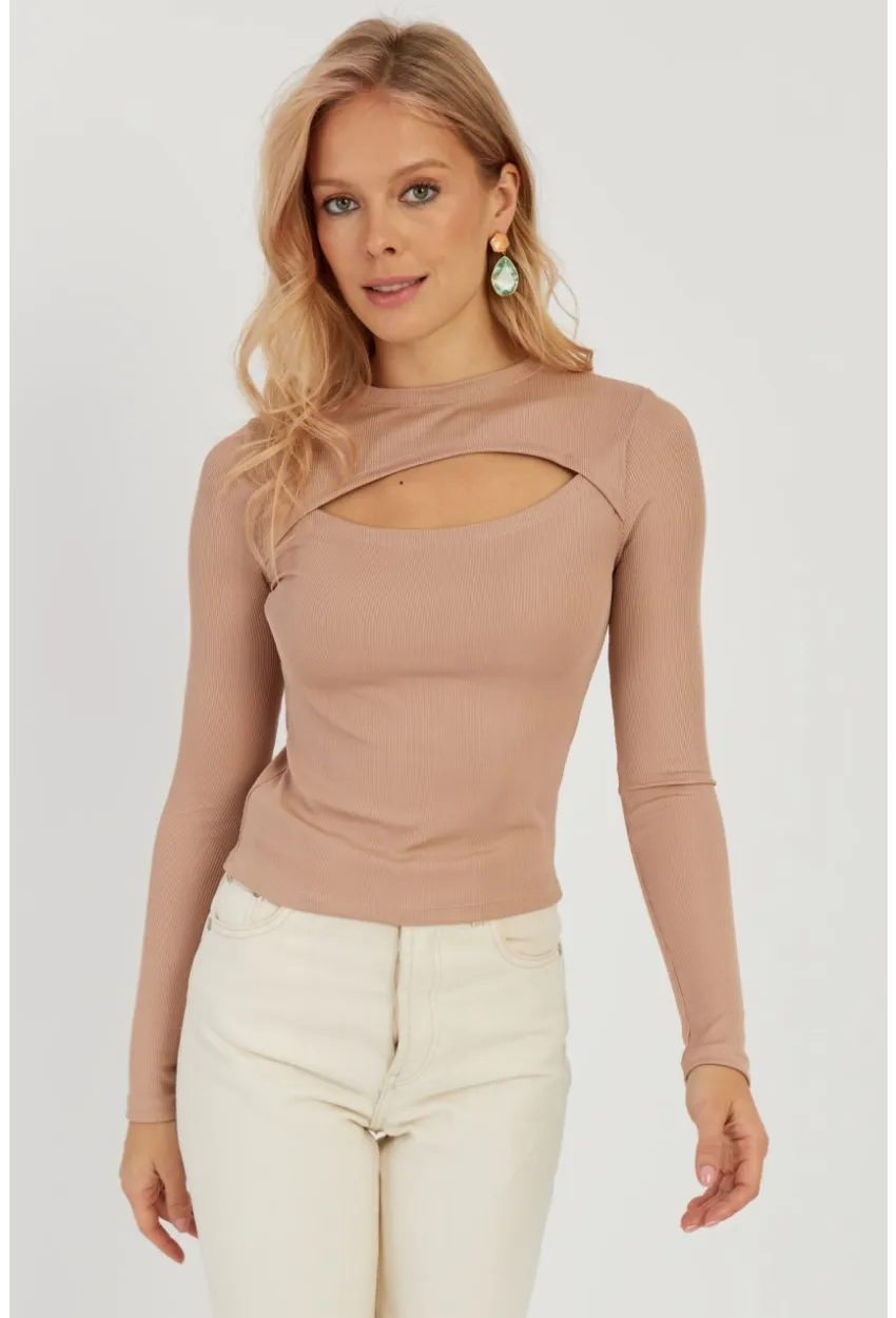 Kadın Pudra Pencereli Bluz LPP1256