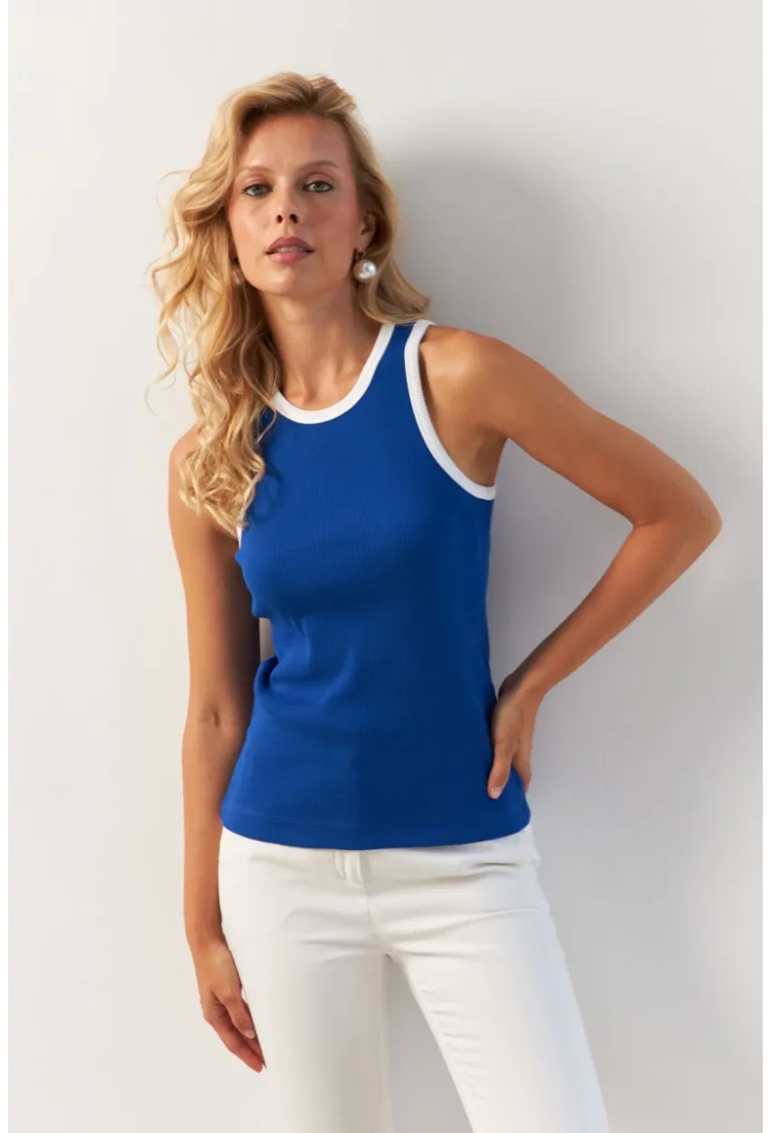 Kadın Saks Biyeli Bluz MSH124