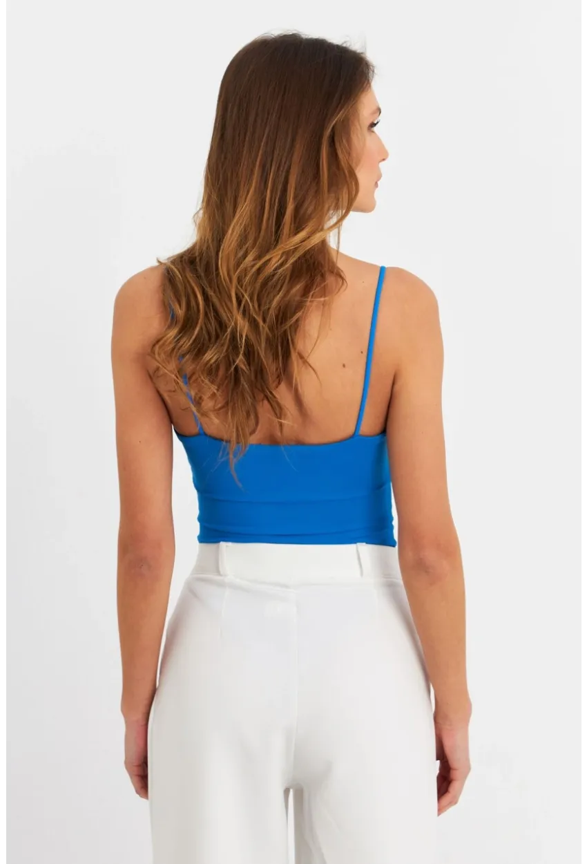 Kadın Saks Çıtçıtlı Body ZH129