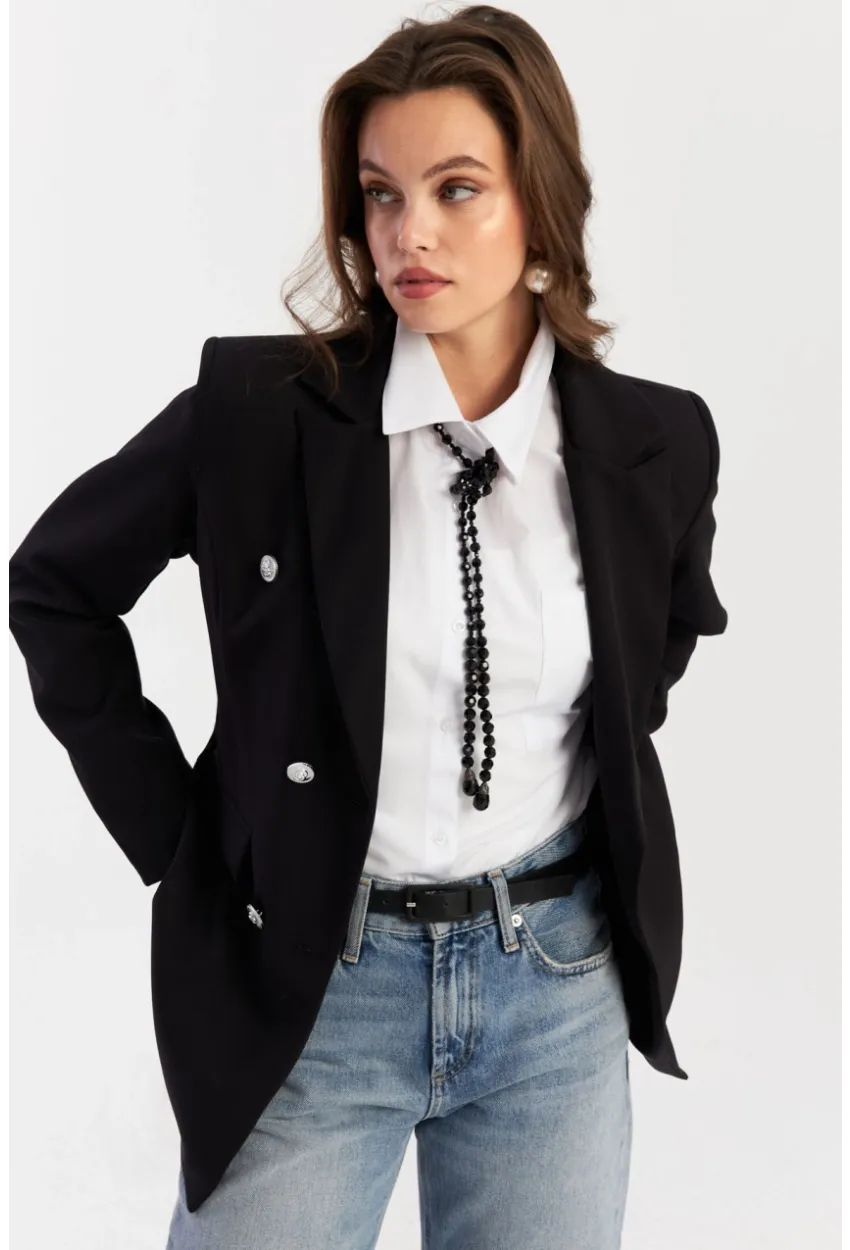 Kadın Siyah Alt Üst Astarlı Ceket MUF201