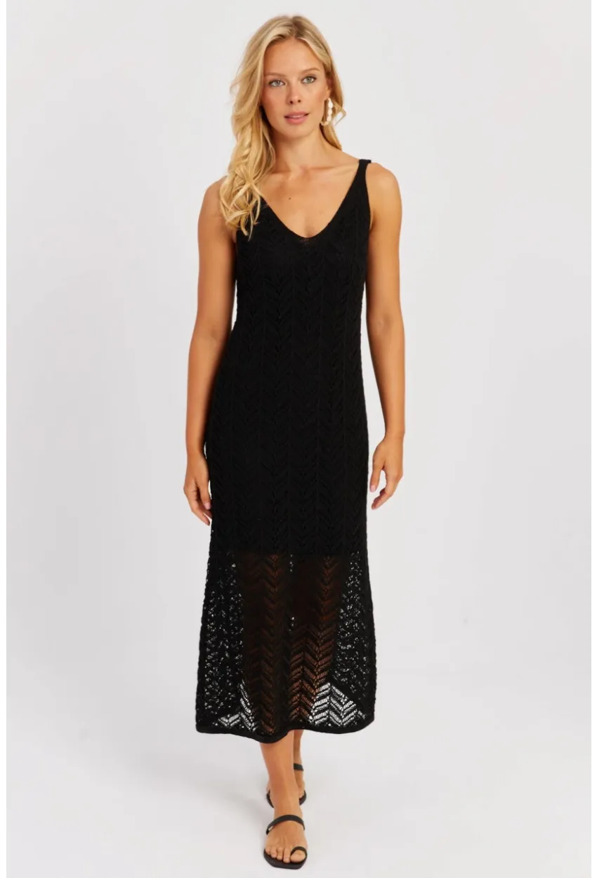 Kadın Siyah Askılı Astarlı Elbise YZ629