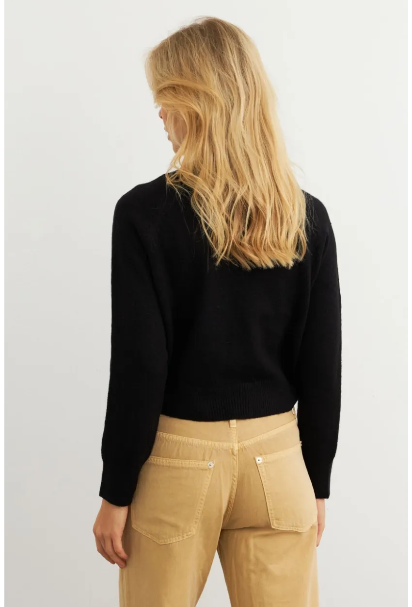 Kadın Siyah Ayıcıklı Kazak KED7429