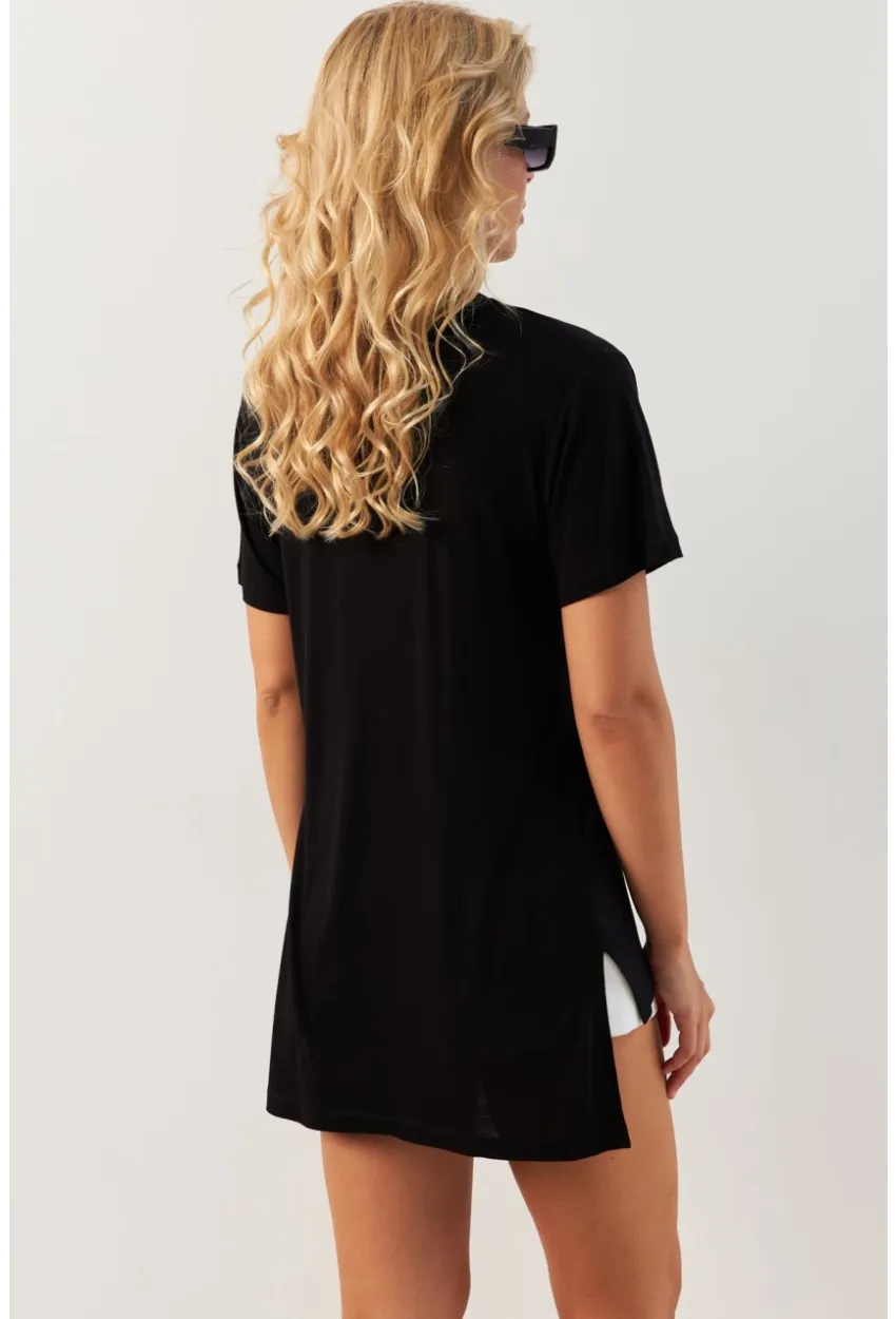 Kadın Siyah Basic Bluz RX438