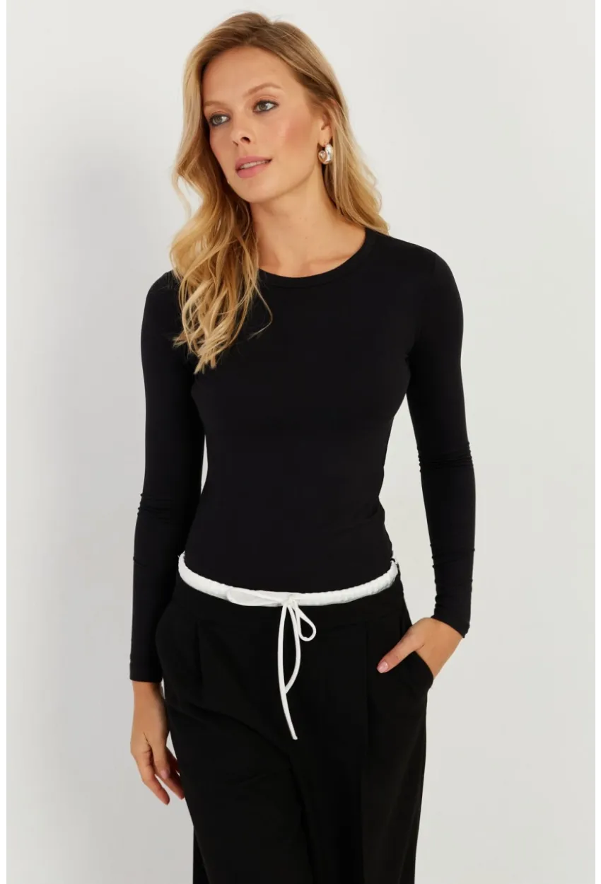 Kadın Siyah Bluz LPP1253