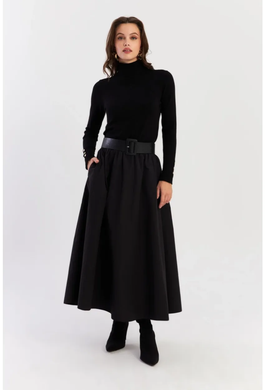 Kadın Siyah Çan Etek ELA3951
