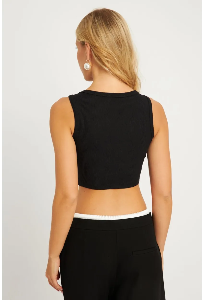 Kadın Siyah Crop Bluz XL2004