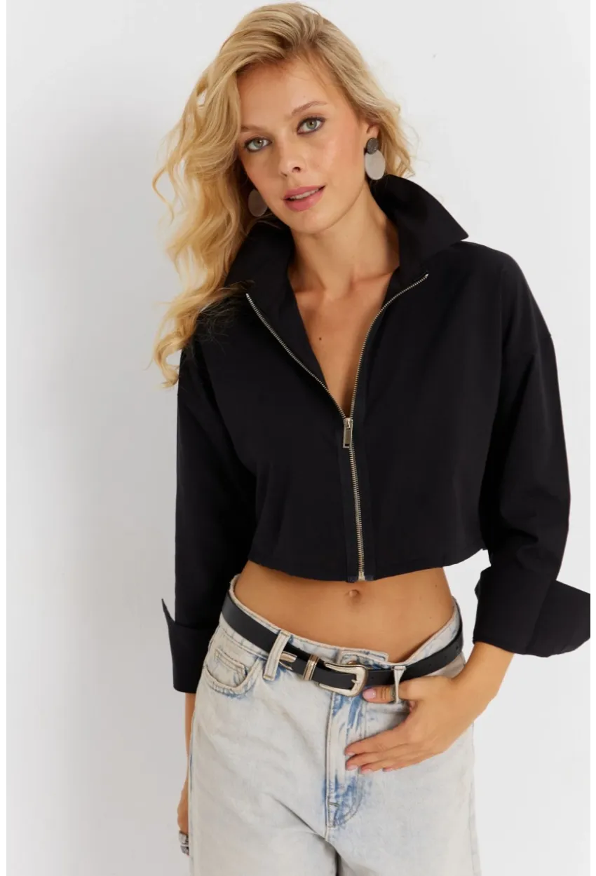 Kadın Siyah Kısa Ceket CNG115