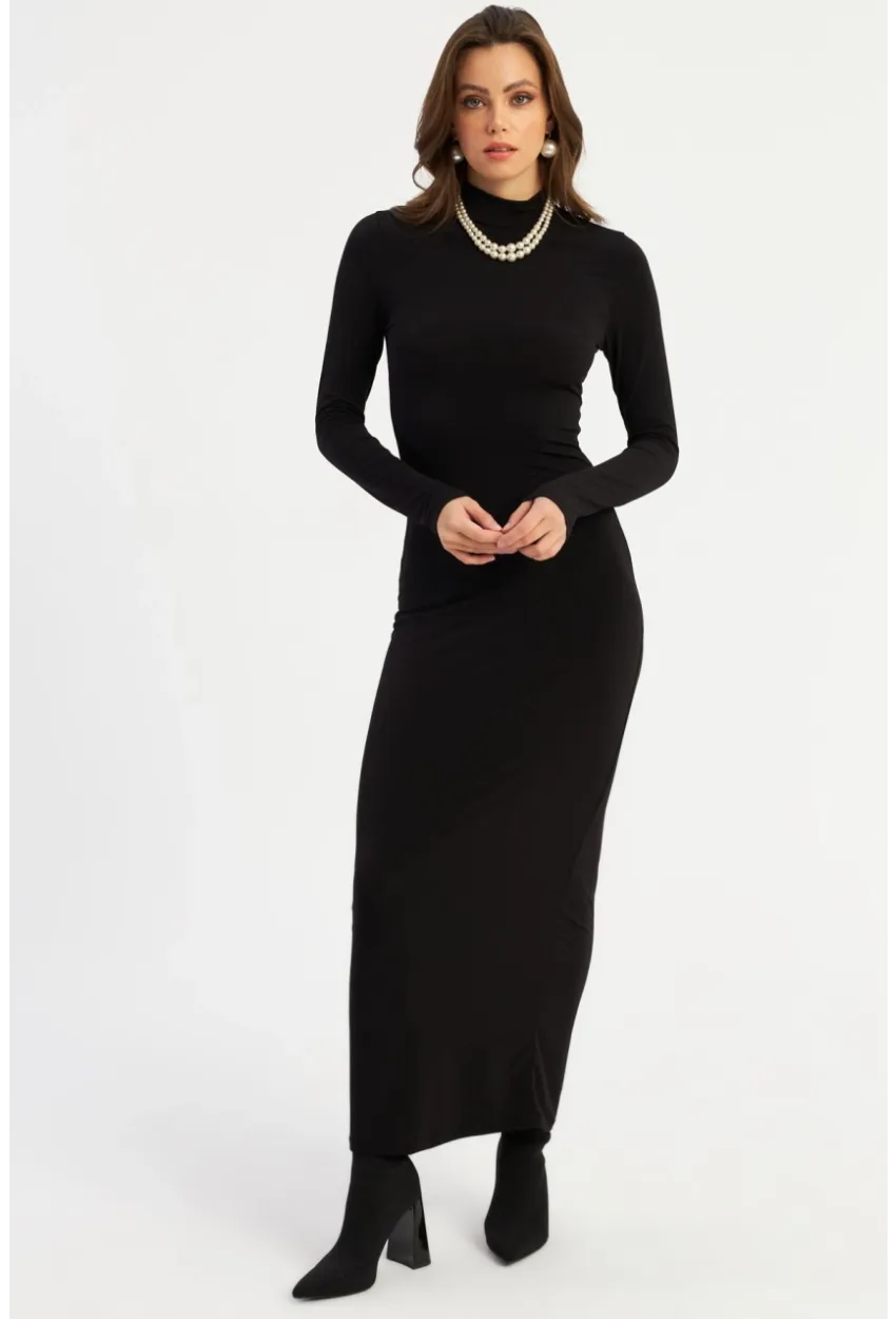 Kadın Siyah Maxi Elbise MLİK100
