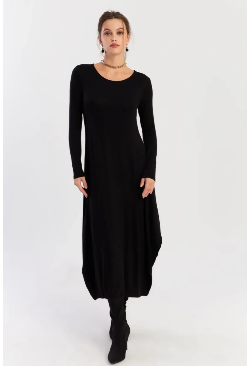 Kadın Siyah Midi Elbise LPP1272