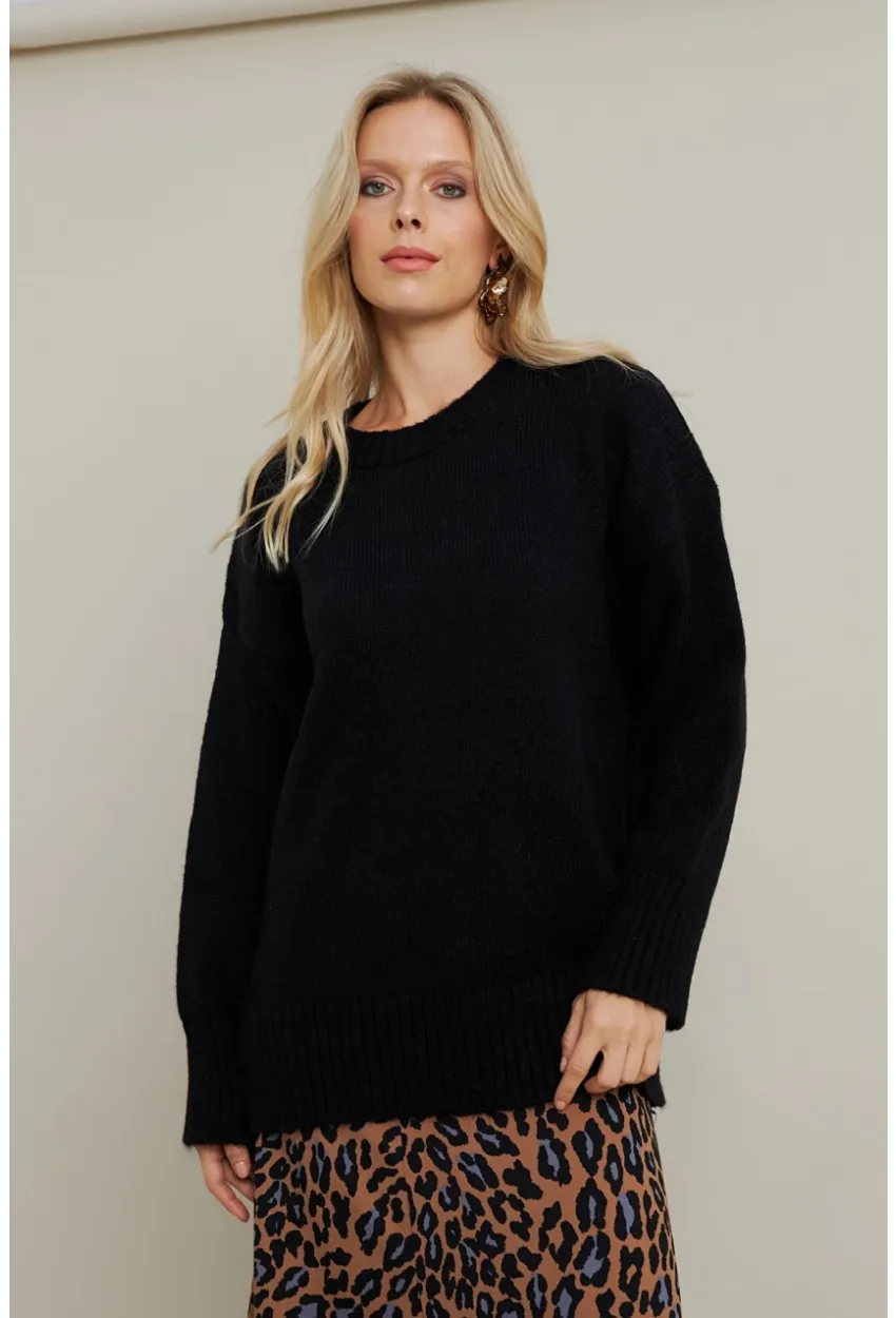 Kadın Siyah Salaş Kazak MYV104