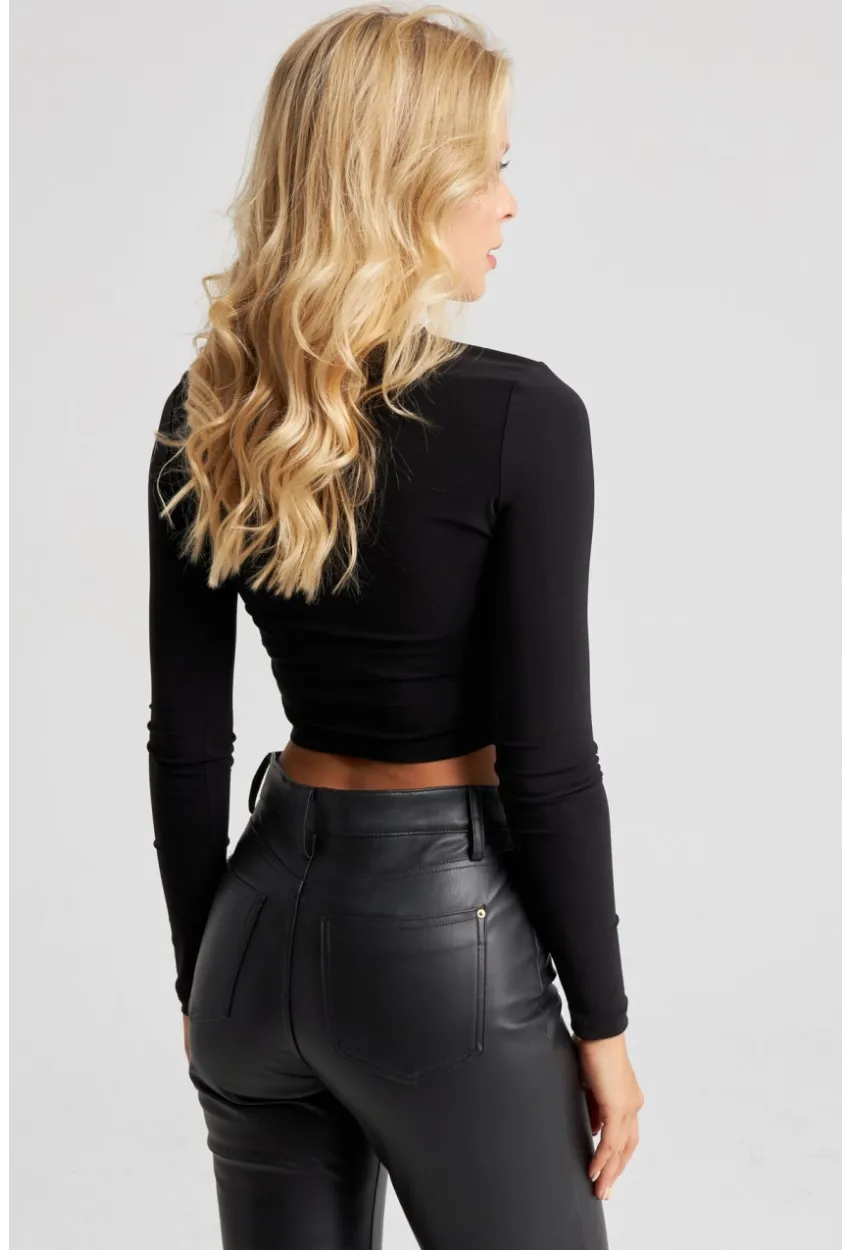 Kadın Siyah Sırtı Açık Bluz B2943