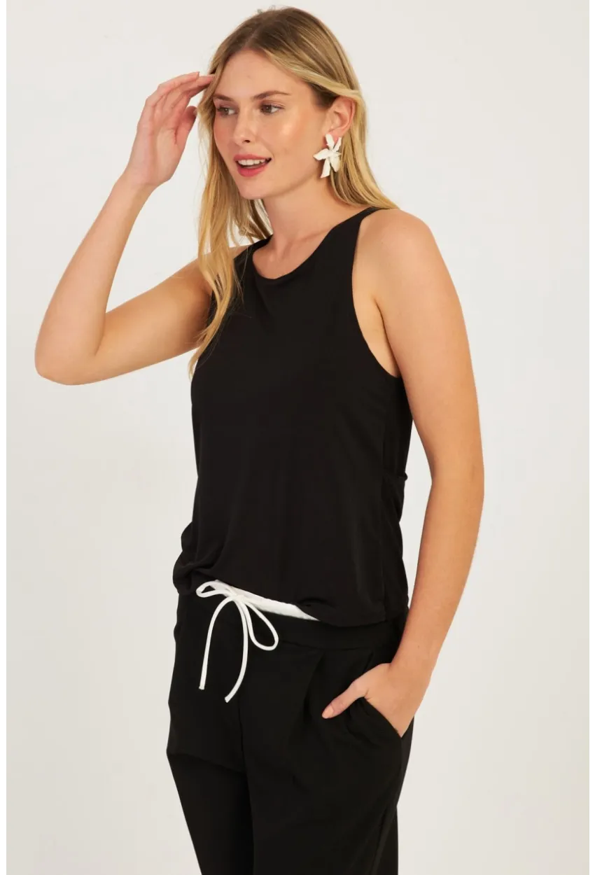 Kadın Siyah Sırtı Çapraz Bluz YZ1029