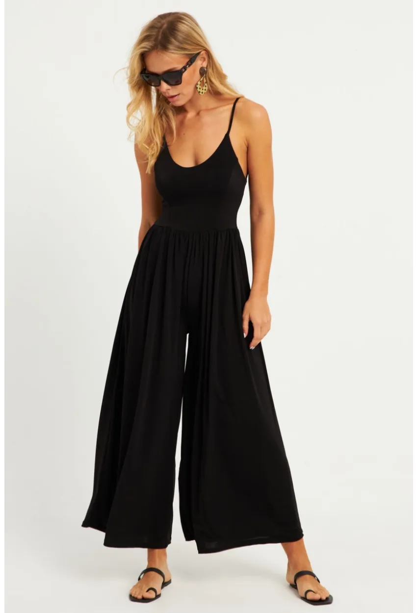 Kadın Siyah Sırtı Çapraz Tulum KY91