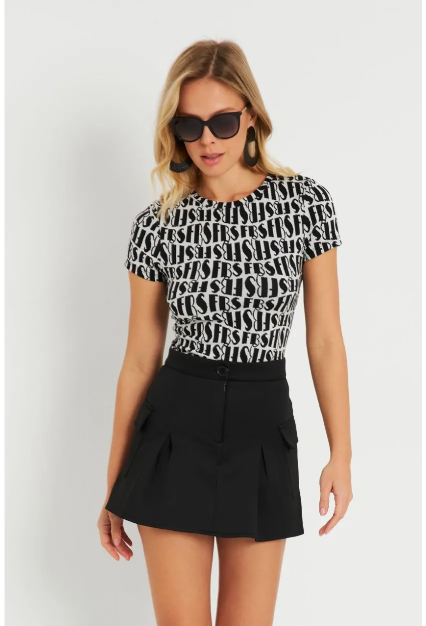 Kadın Şort Etek Siyah KED0058
