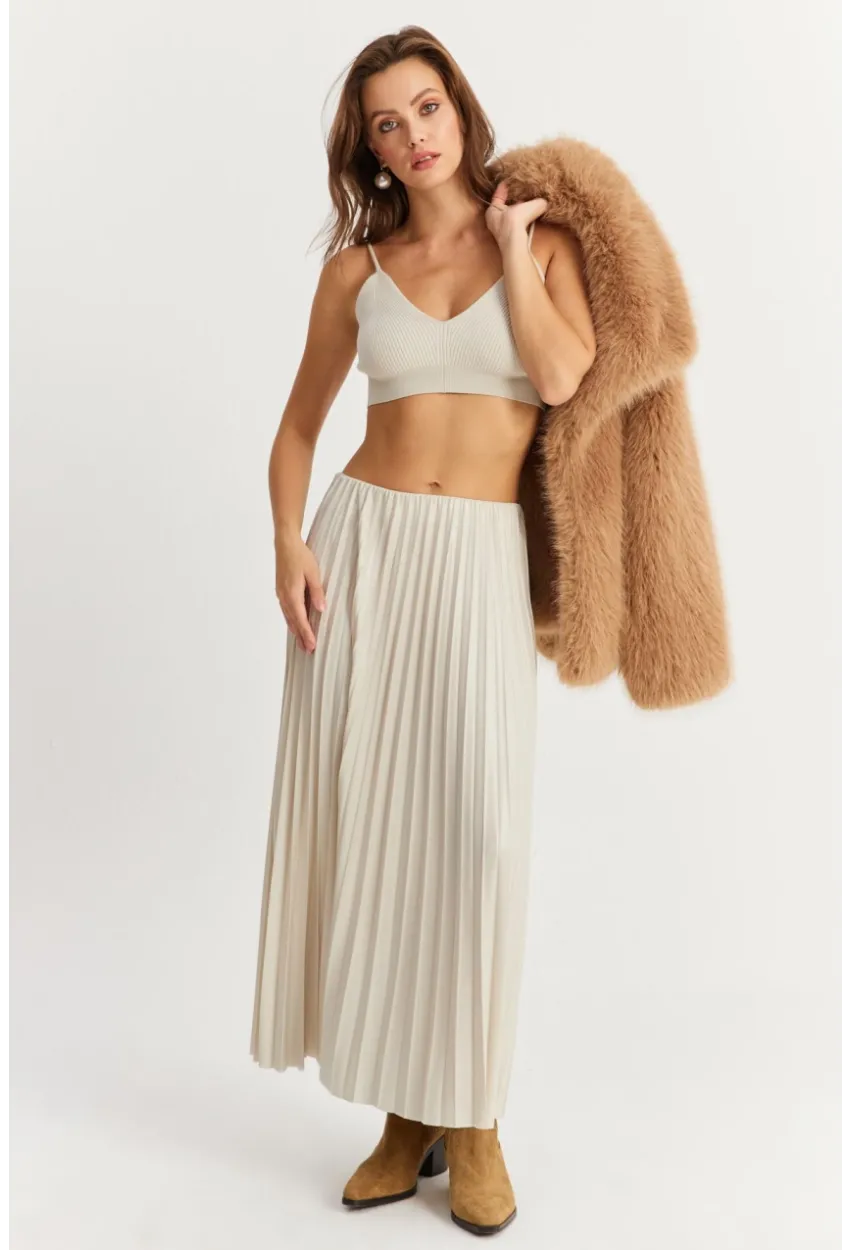 Kadın Taş Beli Lastikli Pilise Etek GÇ190