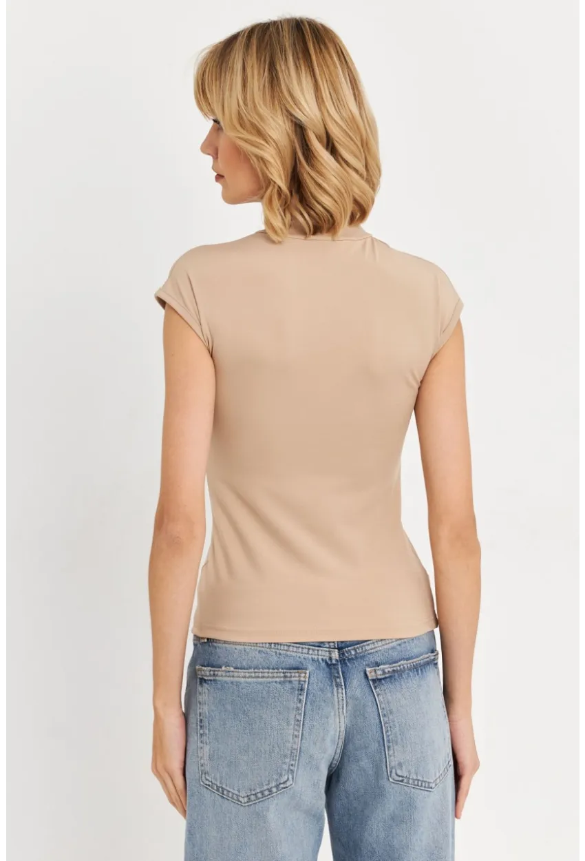 Kadın Taş Düğme Detaylı Bluz EY3027