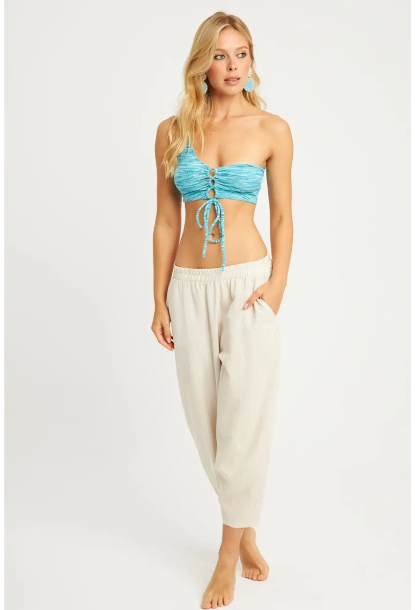 Kadın Taş Keten Şalvar Pantolon K1252