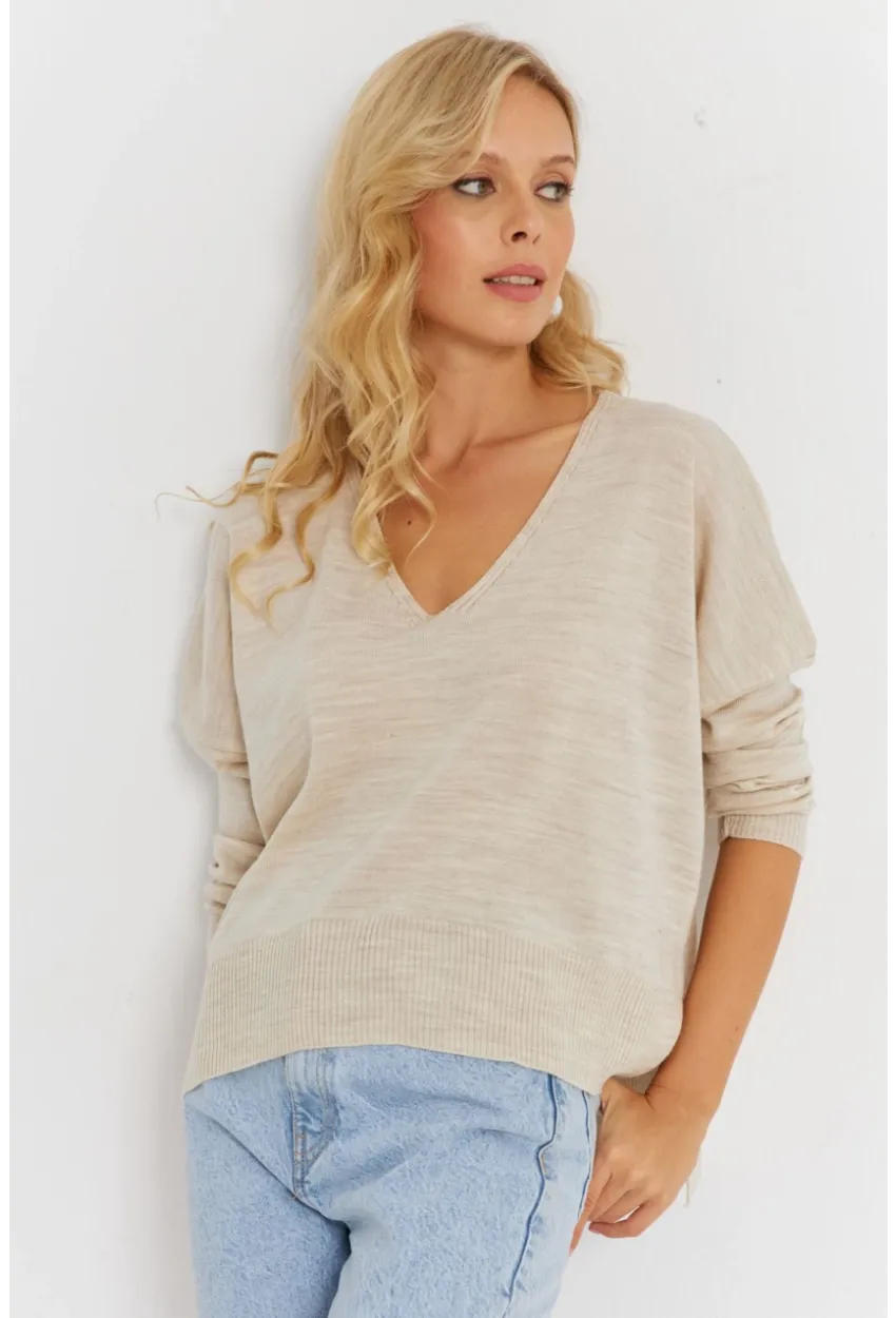 Kadın Taş Önü Kısa Triko Kazak YİL551