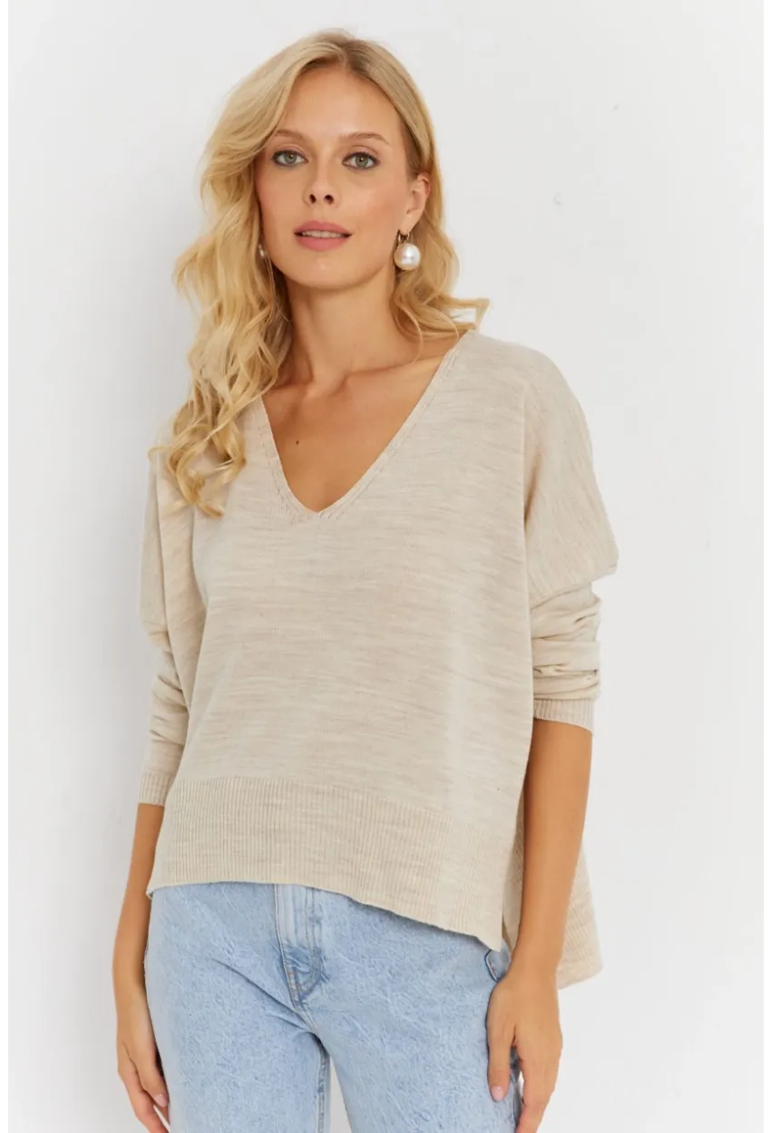 Kadın Taş Önü Kısa Triko Kazak YİL551