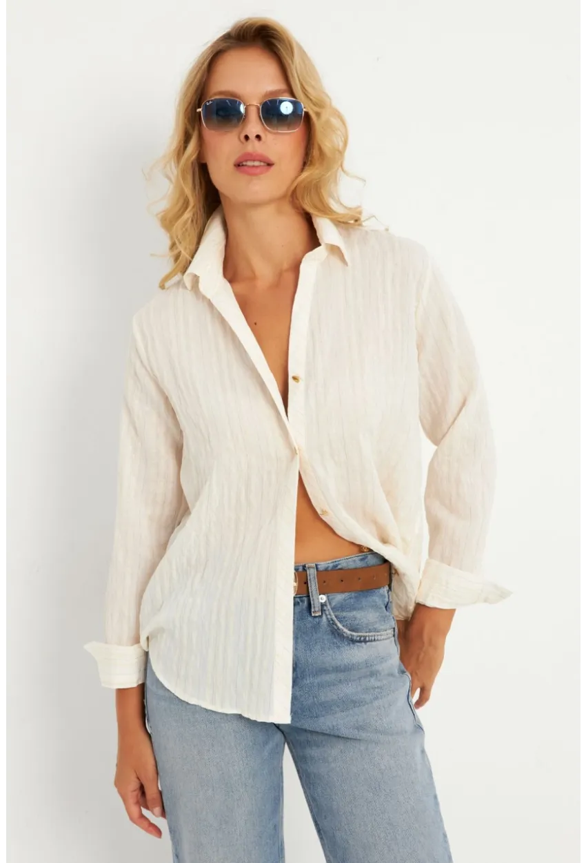 Kadın Vanilya Gömlek KED714