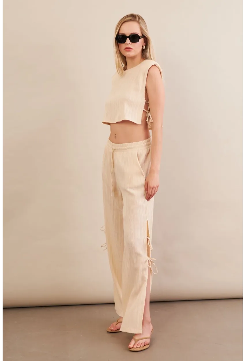 Kadın Vanilya Omuzları Vatkalı Alt Üst Takım KED002