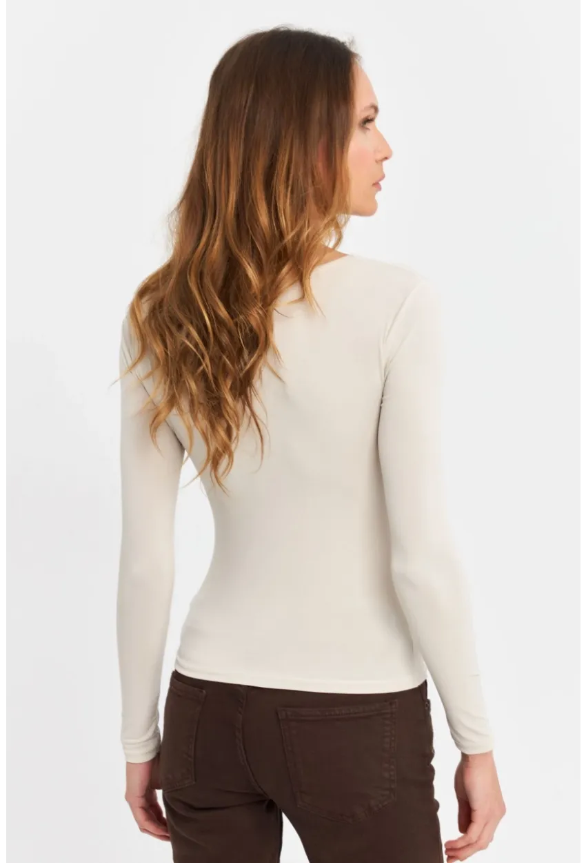 Kadın Vanilya Pencereli Aksesuarlı Bluz SB3046