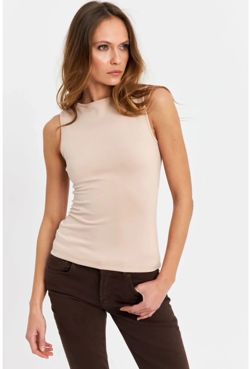 Kadın Vanilya Sırt Dekolteli Bluz TF71