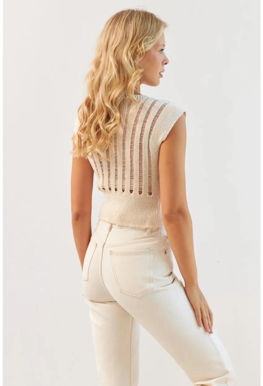 Kadın Vanilya Triko Bluz MP20149