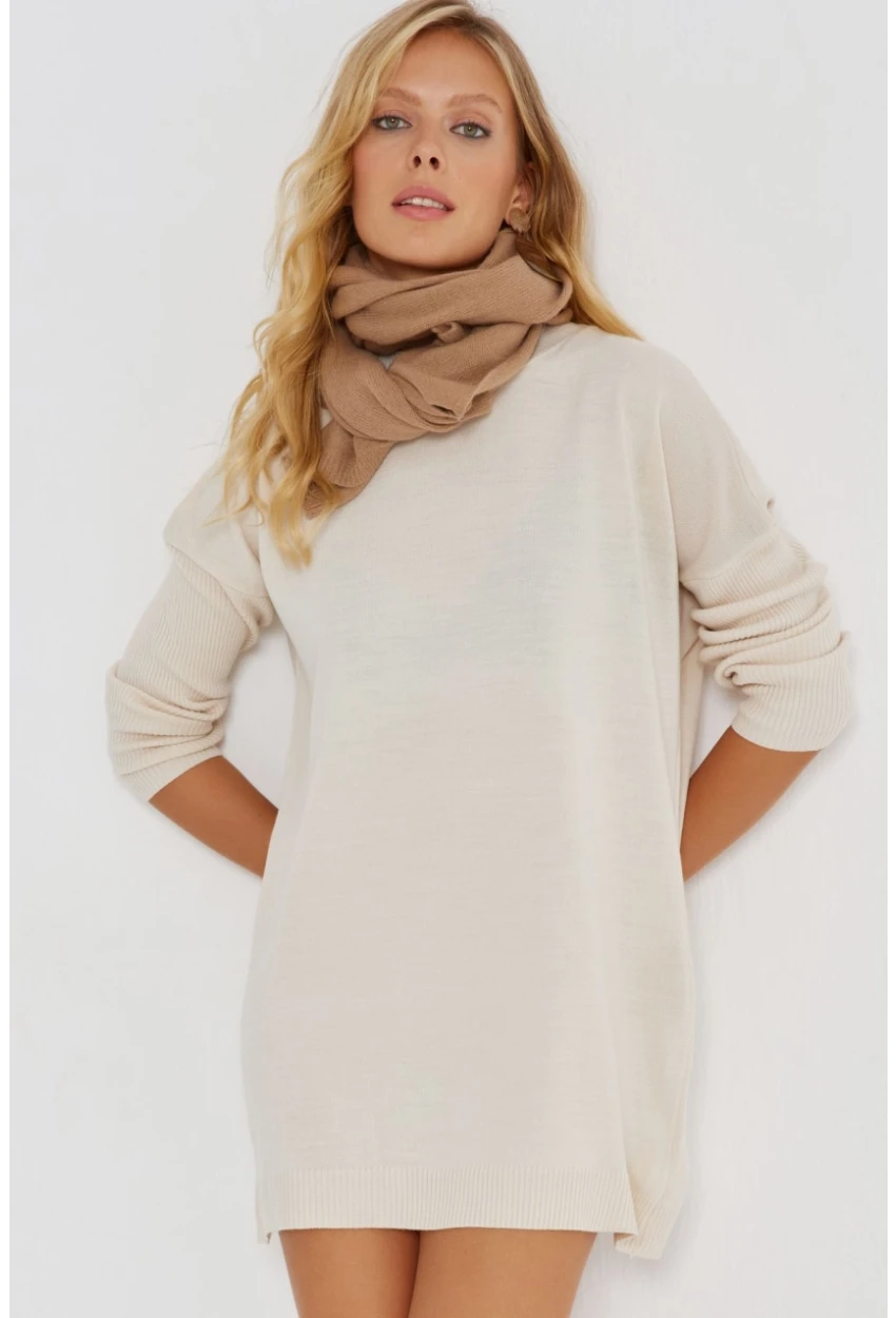 Kadın Vanilya Triko Tunik YV110