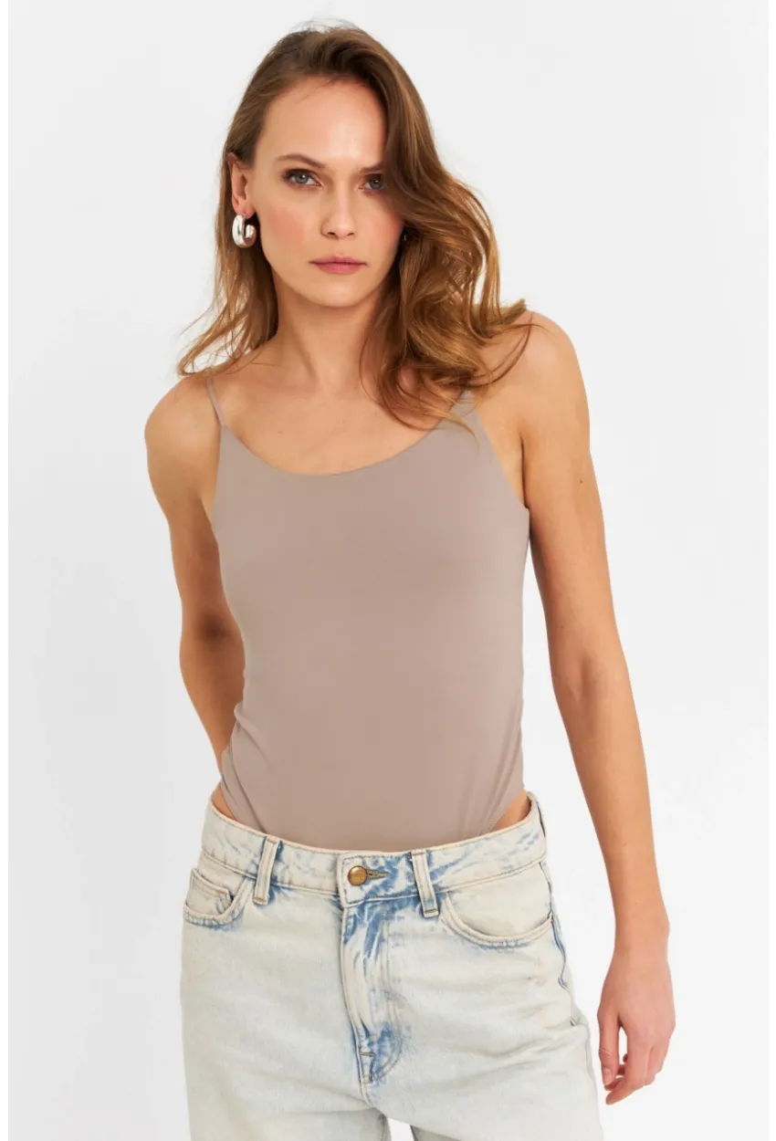 Kadın Vizon Çıtçıtlı Body ZH129