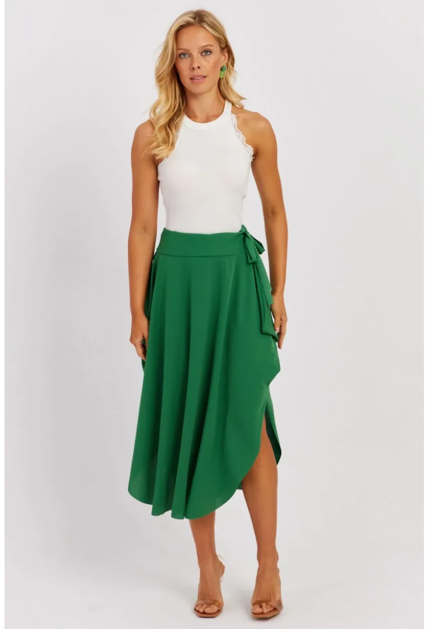 Kadın Yeşil Asimetrik Etek LV176