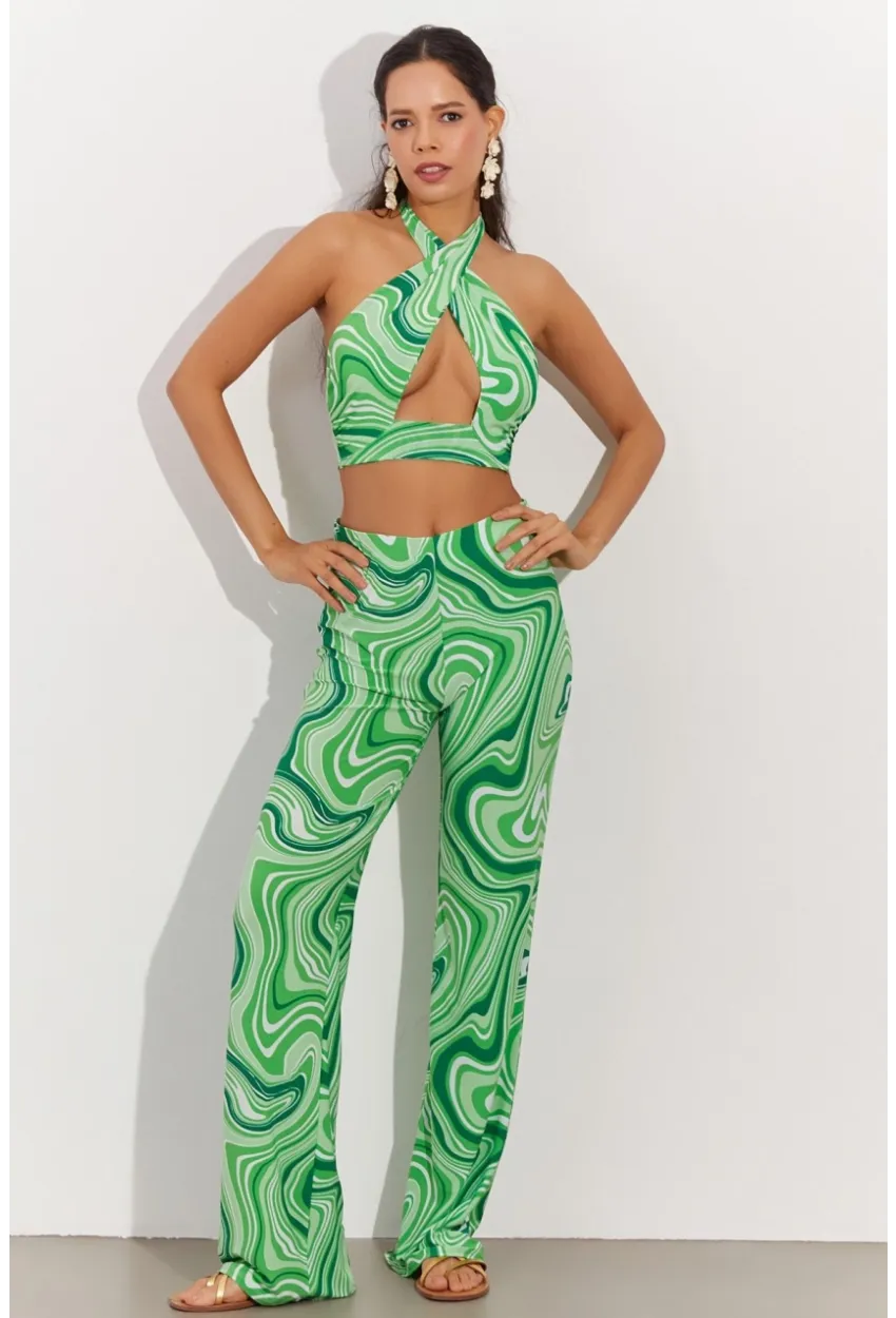 Kadın Yeşil Crop Takım LPP1215